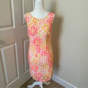 Lily Pulitzer Beautiful Crocheted Lace Overlay Dress Women’s Size 2